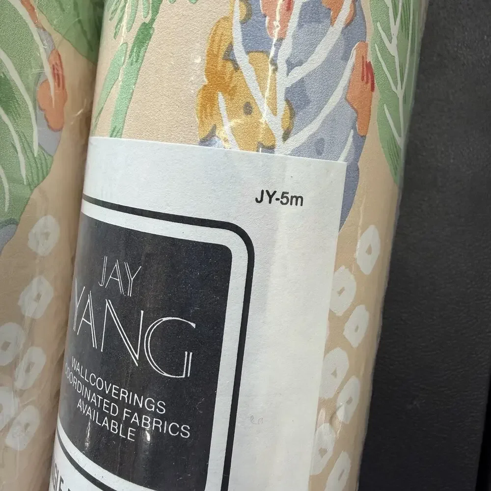 Vintage Jay Yang 2 Double Rolls Floral Palm Wallpaper 80s Shabby Chic Flowers